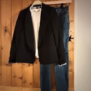 Cynthia Rowley Black and White Patterned Blazer